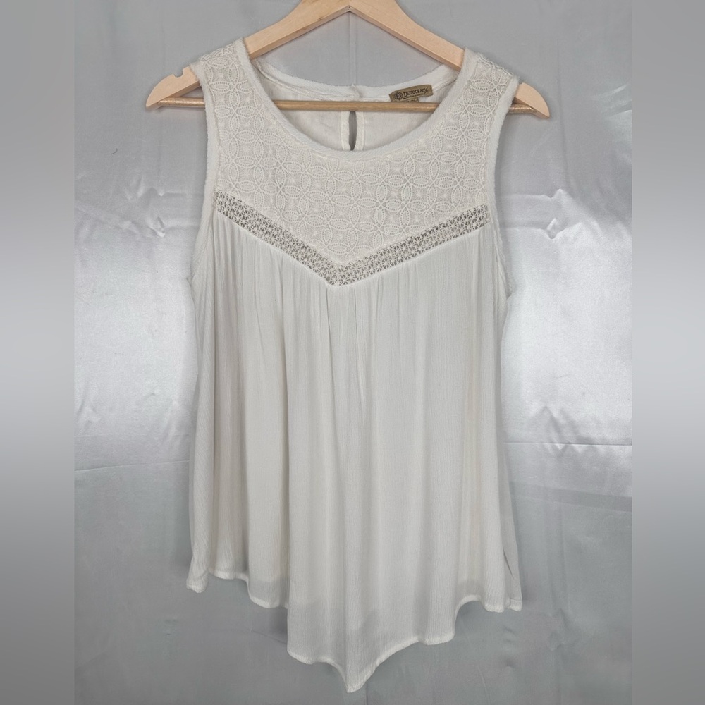 Democracy Cream Lace Detail Tank Top‎ Size Medium